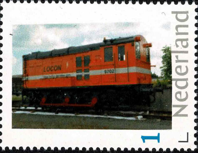 Dutch personalised stamp with private company locomotive